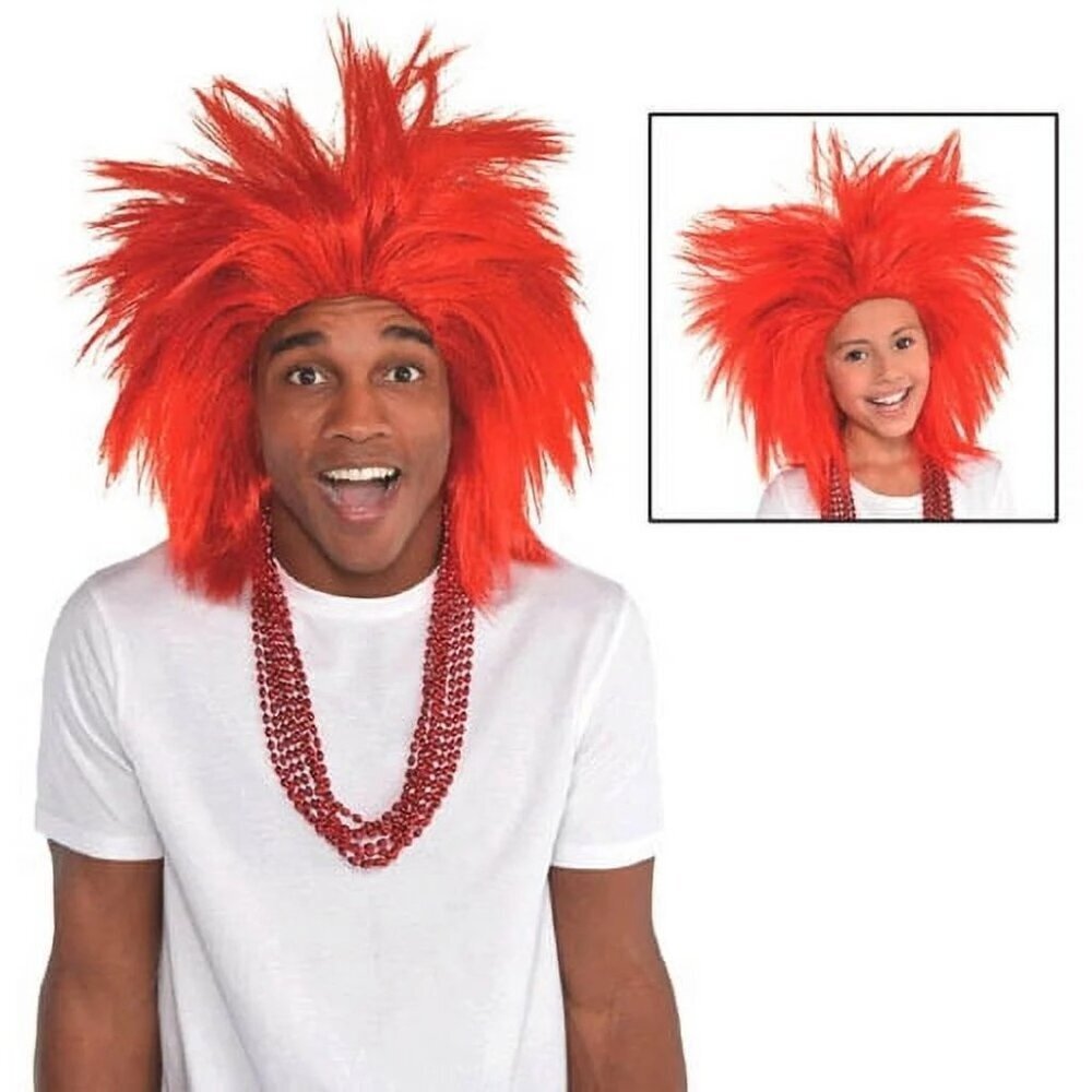 AMSCAN Youth or Adult One Size Crazy Wig Halloween Costume‎ Accessories in Red